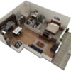 Floor plan: 1 BR Designer Courtyard
