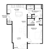 Floor plan: 1BR 1BA (760 SF)