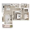 Floor plan: 2 BR - Aspen Overlook