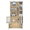 Floor plan: Two Bedroom, One Bath