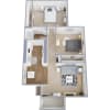 Floor plan: 2 Bed 1 Bath