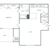 Floor plan: One Bedroom One Bath (610 SF)