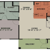 Floor plan: 1 Bedroom, 1 Bath 716 sqft A