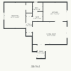 Floor plan: 1 Bed, 1 Bath-775