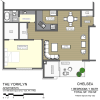 Floor plan: 1 Bedroom / 1 Bathroom Chelsea 