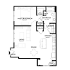 Floor plan: 1BR 1BA (816 SF)