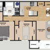 Floor plan: 2bd 1.5b