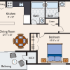 Floor plan: 2 Bedroom 2 Bath