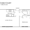 Floor plan: Renovated 1 Bedroom 1 Bath