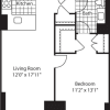 Floor plan: 1 Bed Bay Window (North) - 747