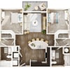 Floor plan: 4BR/4BA - D2
