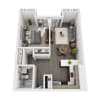 Floor plan: One Bedroom with Balcony B2