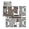 Floor plan: 3 Bedroom