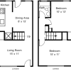 Floor plan: 2BR/1BA