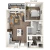 Floor plan: 2A1.1 1x1 640 SF-FP
