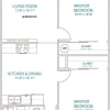 Floor plan: 2 Bed / 1 Bath - Upper Level