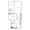 Floor plan: Two Bedroom Two Bath (878 SF)
