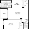 Floor plan: 1 Bedroom K