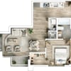 Floor plan: 1 Bedroom, 1 Bathroom
