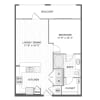 Floor plan: 1 Bedroom 11C