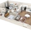 Floor plan: 2 BR Vue Courtyard