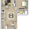 Floor plan: 1 Bed | 1 Bath Upper
