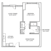 Floor plan: One Bedroom Mezzo Classic