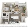 Floor plan: 1X1 Desert Palm