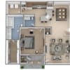 Floor plan: 1 Bed | 1.5 Bath - Gardenia