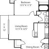Floor plan: A2 1 Bedroom 677sf