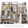 Floor plan: 2 Bed, 2 Bath