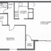 Floor plan: 1 Bedroom 1 Bath