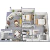 Floor plan: Two Bedroom, Two Bath Large