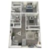Floor plan: 2 Bed 2 Bath