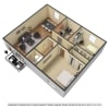 Floor plan: 2 Bed, 1 Bath