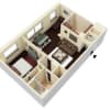 Floor plan: 1 bed, 1 bath Plus