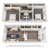 Floor plan: Two Bedroom Townhome