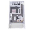 Floor plan: One Bedroom - 1C