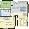 Floor plan: 2 Bedroom
