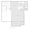 Floor plan: Cypress 1 Bed 1 Bath