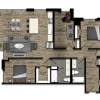 Floor plan: 2 Bed/2 Bath Den-20W