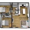 Floor plan: 2 Bedrooms, 1 Bathroom