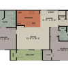 Floor plan: 2 Bedroom, 2 Bath 1165 sqft D