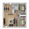Floor plan: Two Bed, One Bath Large