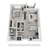Floor plan: 1BR 1BA (A3 - 833 SF)
