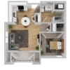 Floor plan: 1 Bed | 1 Bath - Lofts B