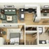 Floor plan: 1 Bedroom DQ