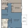 Floor plan: 2 Bed/2Ba Den W/D Up