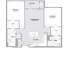 Floor plan: 2 BED 2 BATH - 1,101