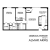 Floor plan: 2 Bedroom  2 Baths